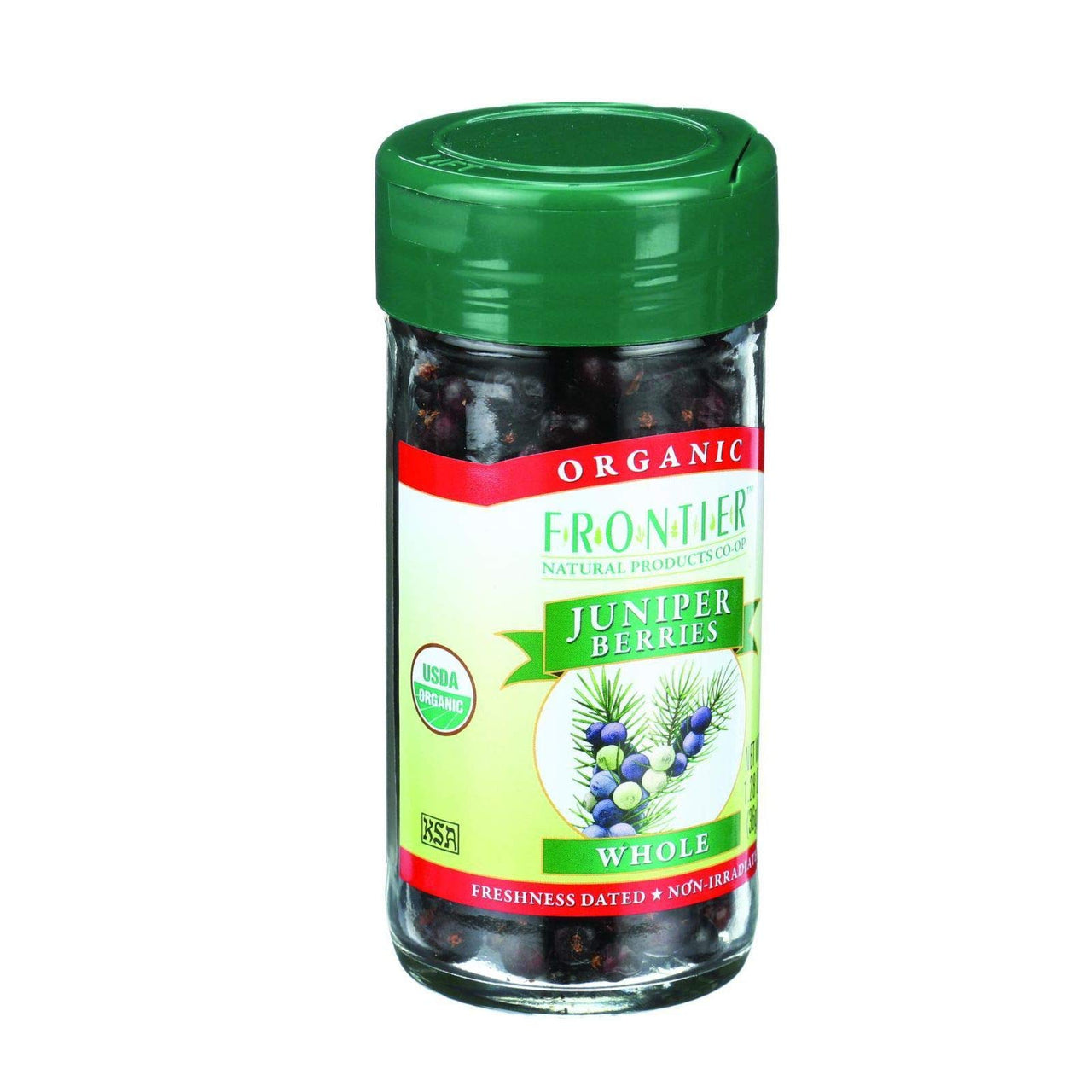 Frontier Co-op Juniper Berries, Whole, 1.28 Ounce Bottle, Certified Organic, Kosher, Non-Irradiated | Juniperus communis L.