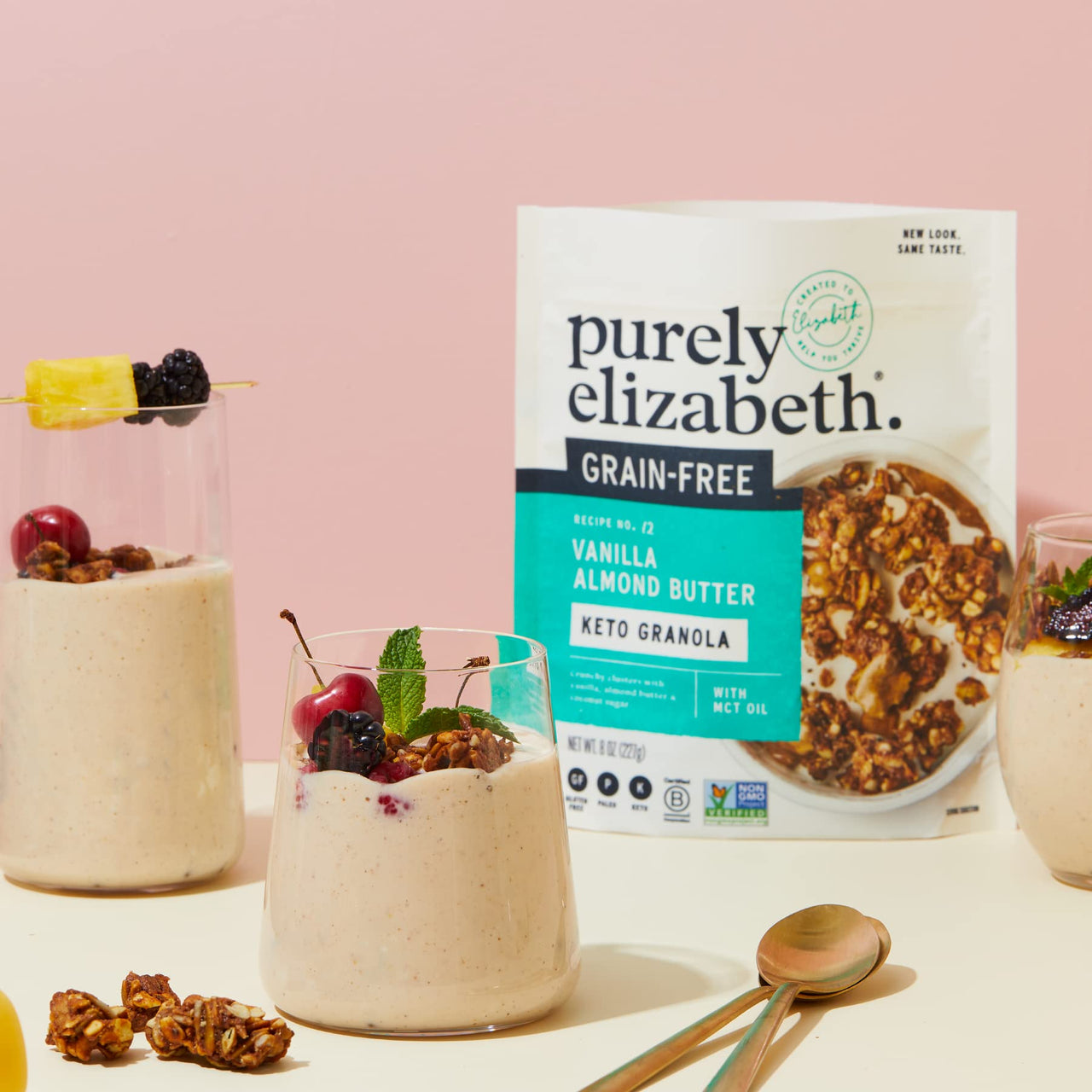 purely elizabeth Granola Vanilla Almond Butter MCT Grain Free, 8 Ounce