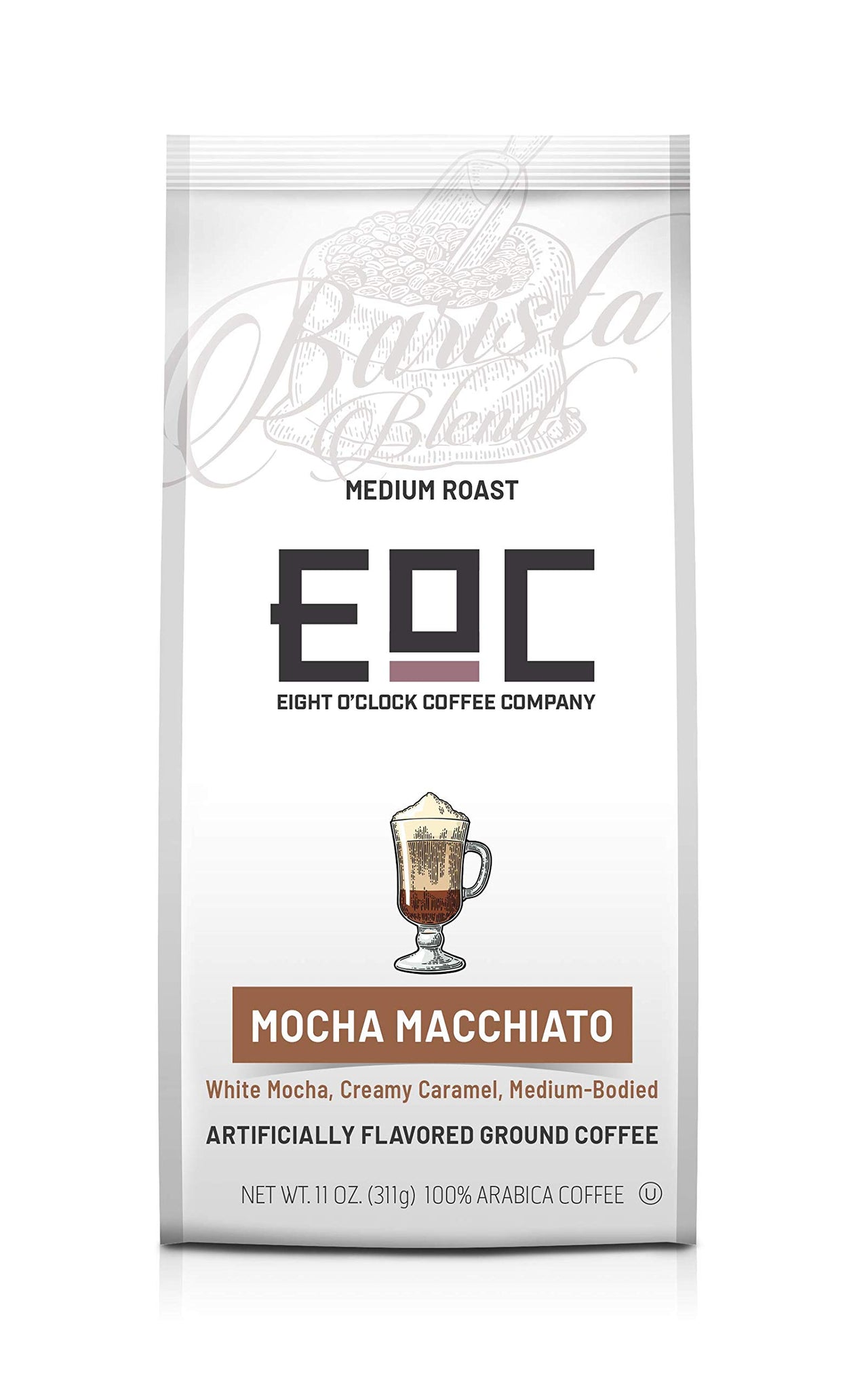 Eight O'Clock Coffee Barista Blends Ground Coffee, Mocha Macchiato, 11 Ounce