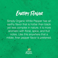 Simply Organic White Pepper, 2.86 oz