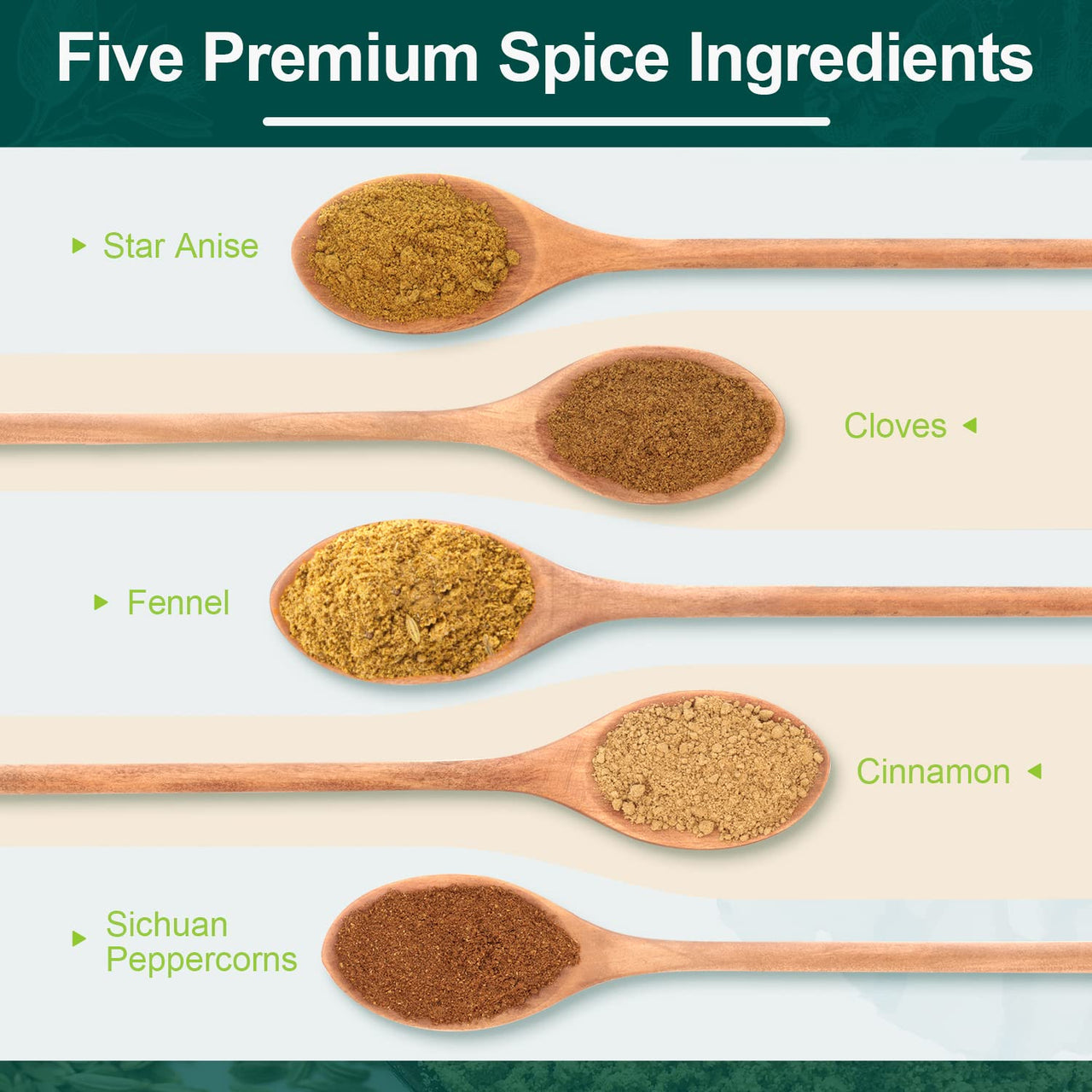 Soeos Chinese Five Spice, Five Spice Powder, Five Spice Chinese Seasoning Non-GMO, Non-irradiated, No preservatives, No MSG, 1 Ounce