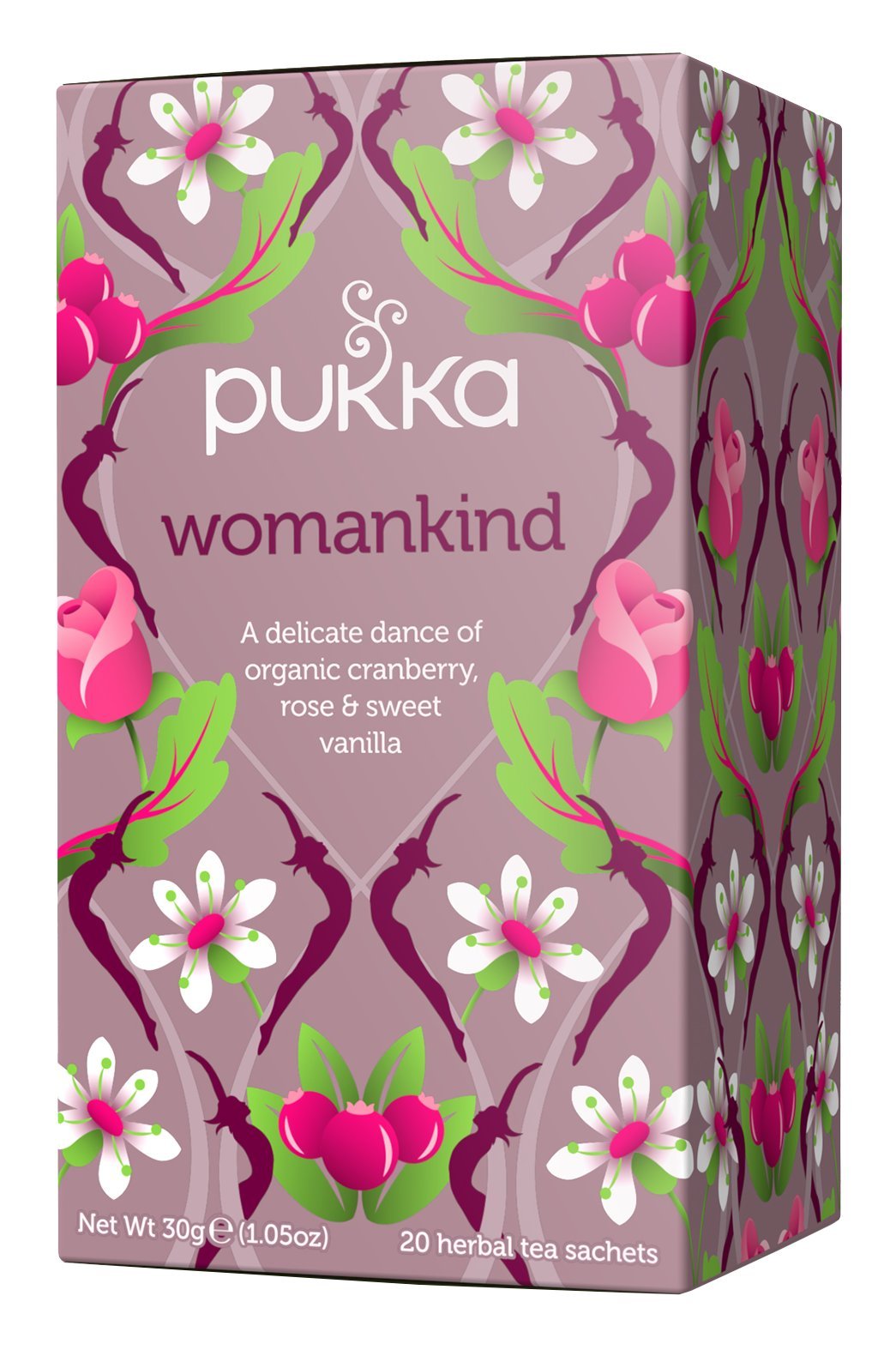 Pukka Organic Tea Bags, Womankind Herbal Tea with Shatavari, Cranberry & Rose Flower, Perfect for Balanced Harmony, 20 Count (Pack of 3) 60 Tea Bags, PP-GRCE31048