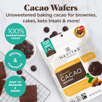 Navitas Organics Cacao Wafers, 8oz, Unsweetened Baking Chocolate  Organic, Non-GMO, Fairtrade, Gluten-Free