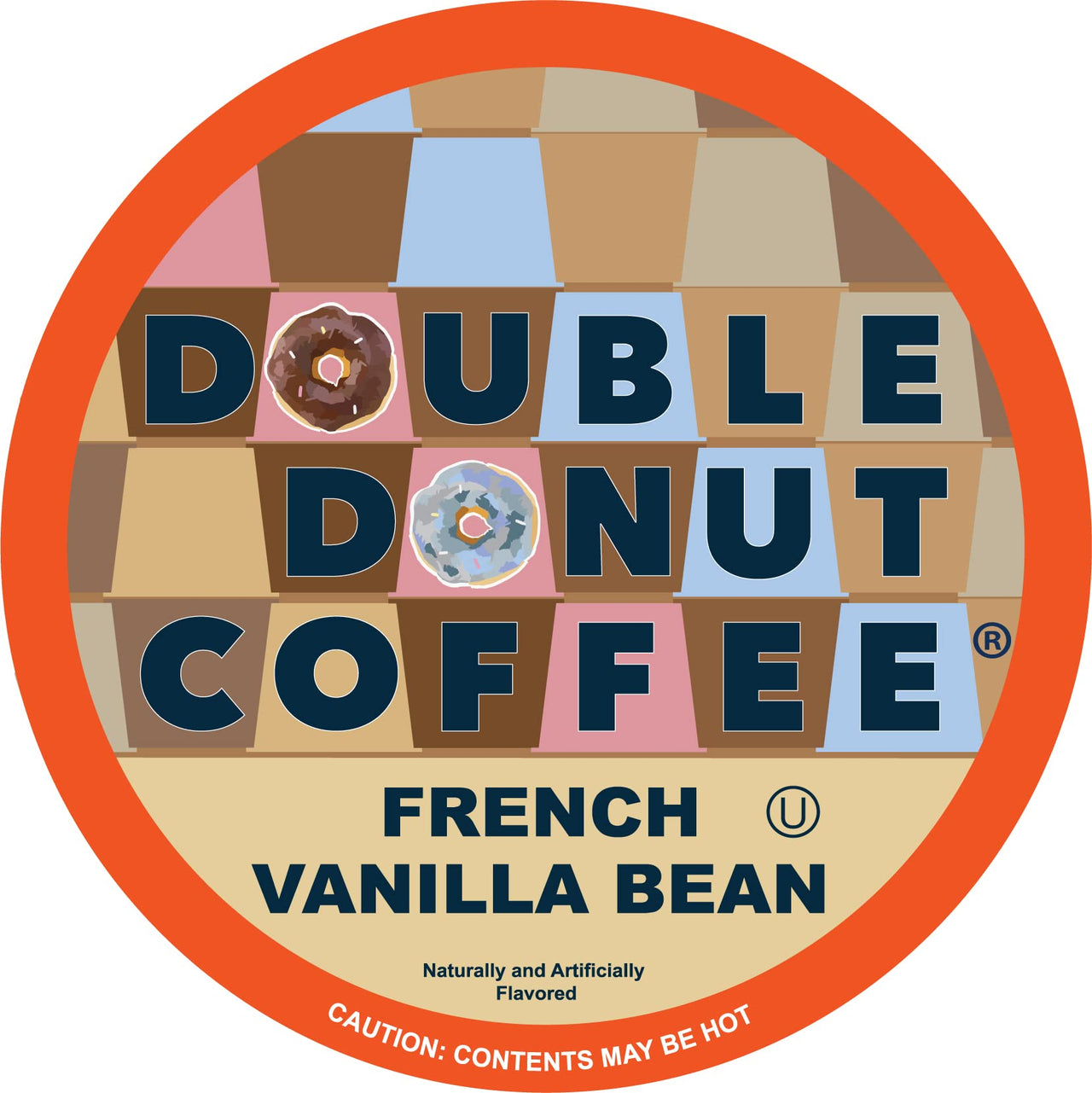 French Vanilla Coffee Pods, Vanilla Bean Flavored Coffee in Recyclable Single Serve Vanilla Pods for the Keurig K Cups Coffee Makers, From Double Donut - 24 cups