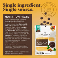Navitas Organics Cacao Wafers, 8oz, Unsweetened Baking Chocolate  Organic, Non-GMO, Fairtrade, Gluten-Free