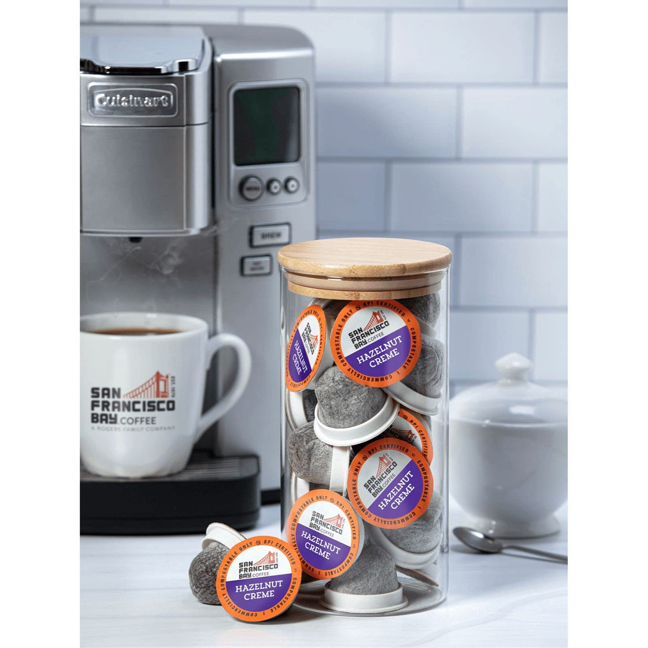 San Francisco Bay Compostable Coffee Pods - Hazelnut Crme (12 Ct) K Cup Compatible including Keurig 2.0, Flavored, Medium Roast