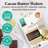 Navitas Organics Cacao Butter Wafers, 8oz  Organic, Non-GMO, Fairtrade, Gluten-Free