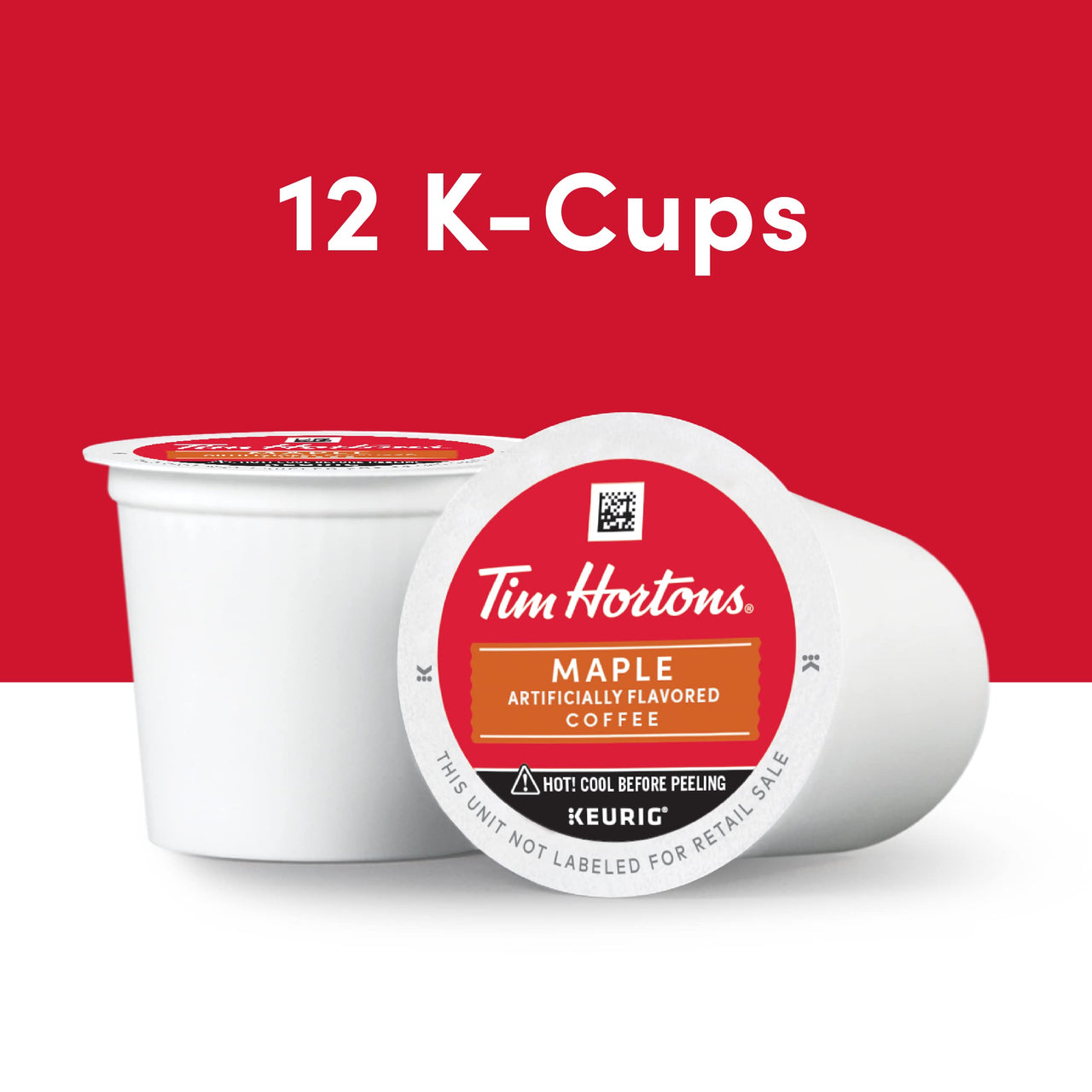 Tim Hortons Maple Flavored Coffee, Single-Serve K-Cup Pods Compatible with Keurig Brewers, 12ct K-Cups, Red