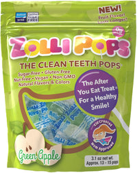 Zollipops Clean Teeth Lollipops, Green Apple, 6.2 Ounce