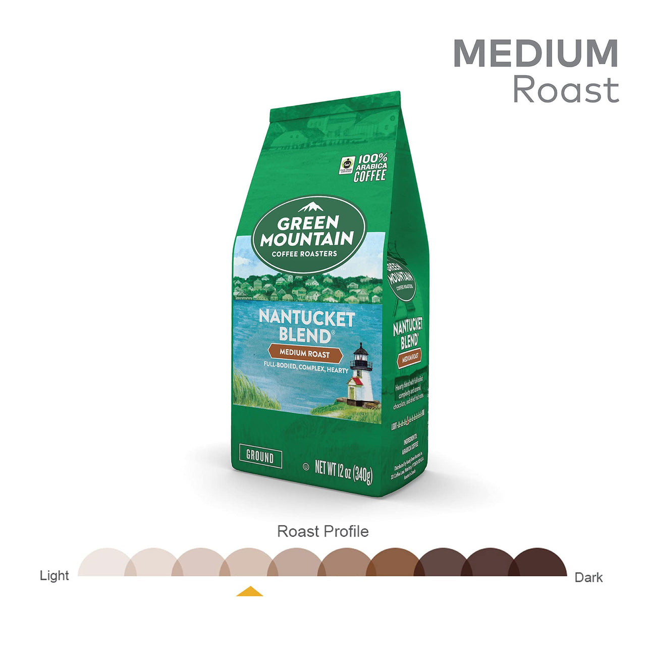 Green Mountain Coffee Roasters Nantucket Blend, Ground Coffee, Medium Roast, Bagged 12 oz