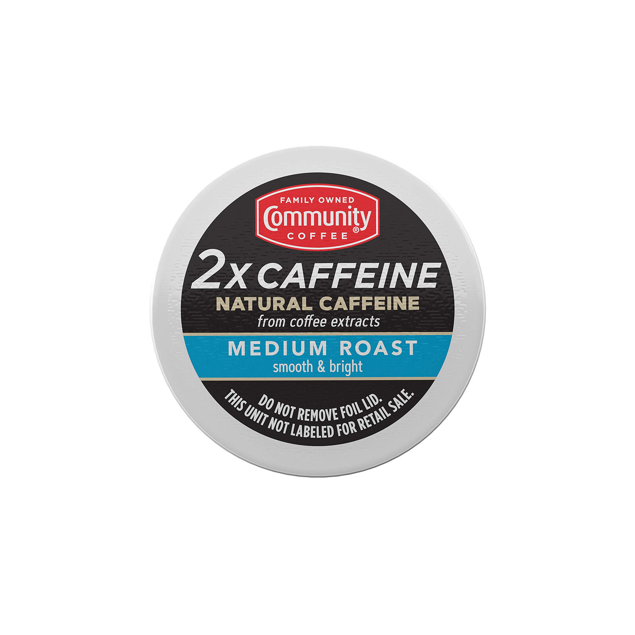 Community Coffee 2X Caffeine Medium Roast, 10 Count Coffee Pods, Compatible with Keurig 2.0 K-Cup Brewers, 10 Count (Pack of 1)