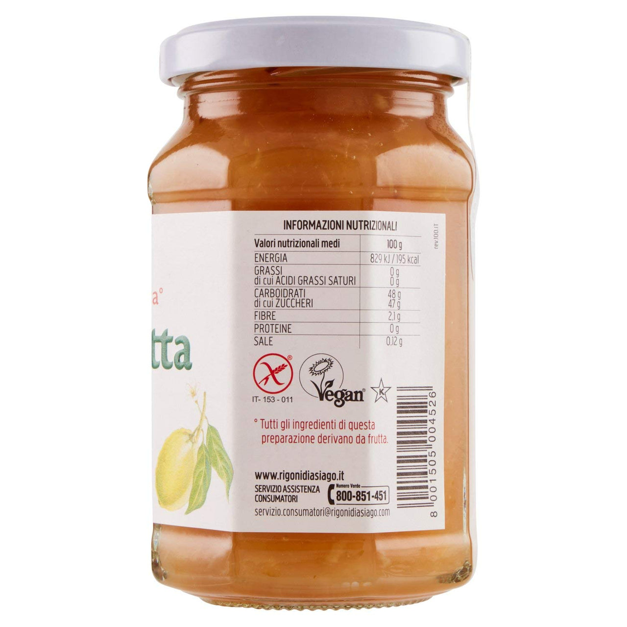 Rigoni di Asiago Fiordifrutta Organic Fruit Spread, Lemon, 9.17 Ounce (Pack of 6)
