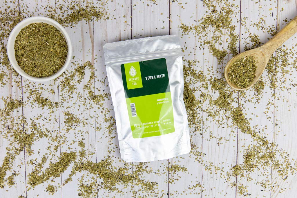 Elevate Tea Yerba Mate Tea - Loose Leaf Yerba Mate Tea, High Caffeine, 3 oz Pouch - 30 Cups, Hot & Iced Tea, No Artificials