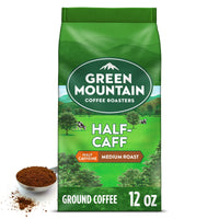 Green Mountain Coffee Half Caff Keurig Single-Serve K Cup Pods, Medium Roast Coffee, Bagged 12oz., Half Caff, 12 Oz