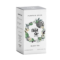 Pumpkin Spice Tea Bags - Black Tea with real Pumpkin, Cinnamon & Spices, Caffeine - 16 Cups | The Spice Hut, First Sip of Tea