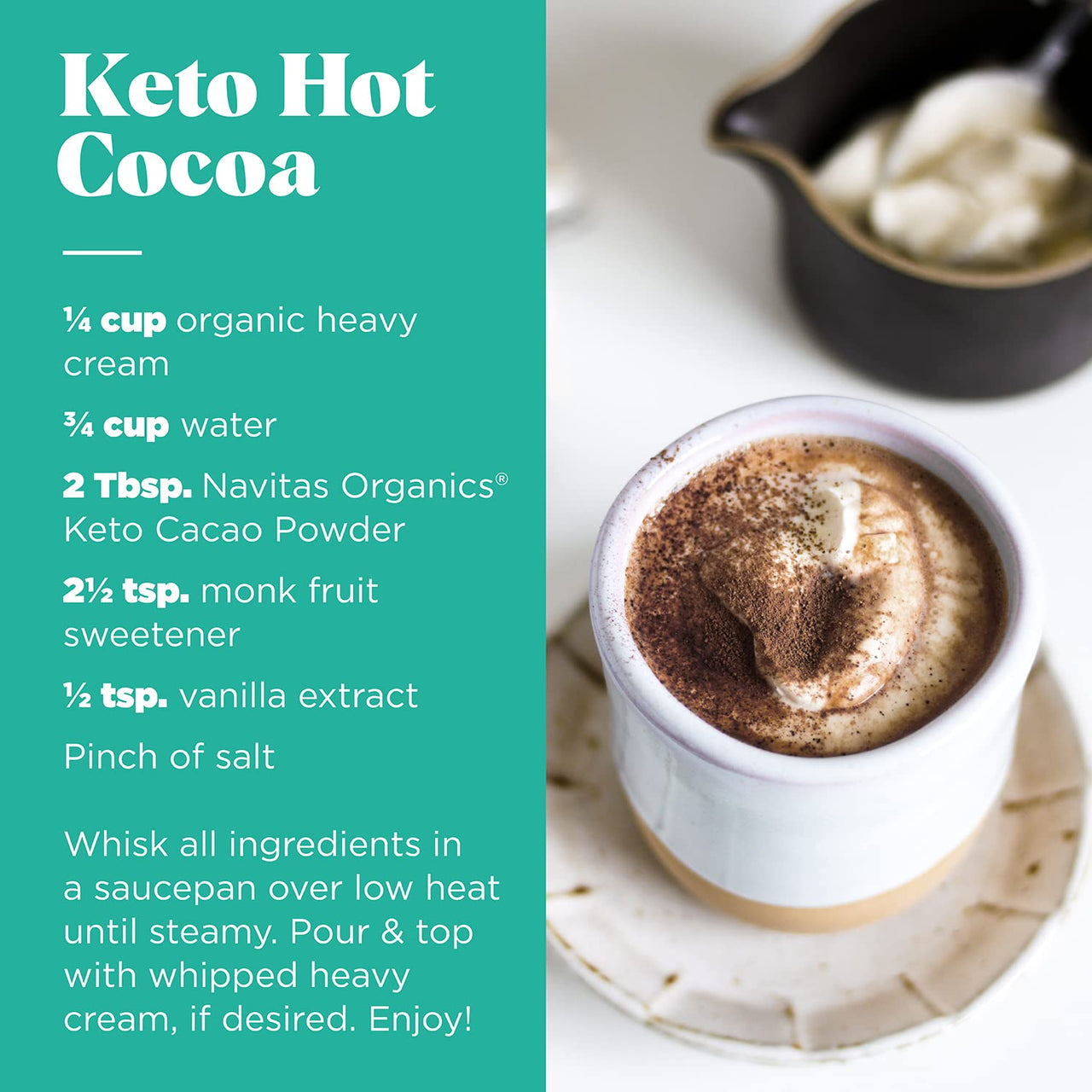 Navitas Organics Keto Cacao Powder, 8 oz. Bag, 15 Servings  Organic, Non-GMO, Fair Trade, High Fat Cacao