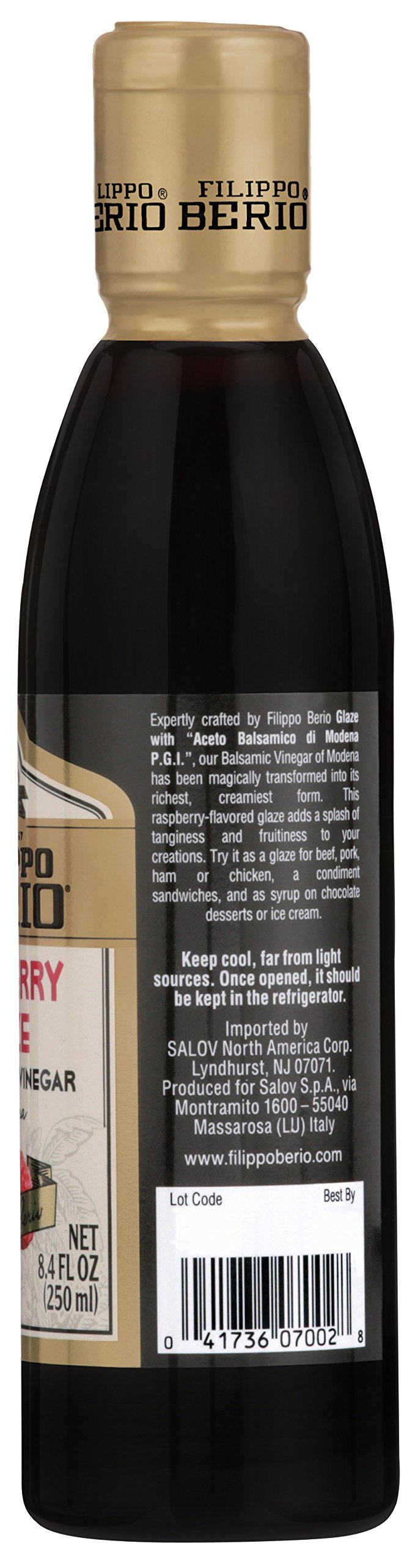 Filippo Berio Balsamic Glaze, Raspberry, 8.4 Ounce Plastic Bottle