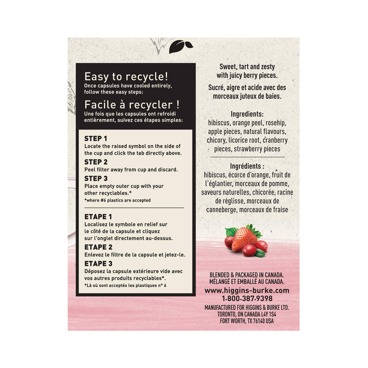 Higgins & Burke Lush Berry, Loose Leaf, Herbal Tea, Keurig K-Cup Brewer Compatible Pods, 24 Count