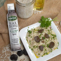 Mantova Black Truffle Flavored Extra Virgin Olive Oil Spray, heart-healthy cooking spray perfect for salads and pasta sauces, 100% natural cooking oil made in Italy, olive oil dispenser bottle sprays, drips, or streams with no waste, 8 oz