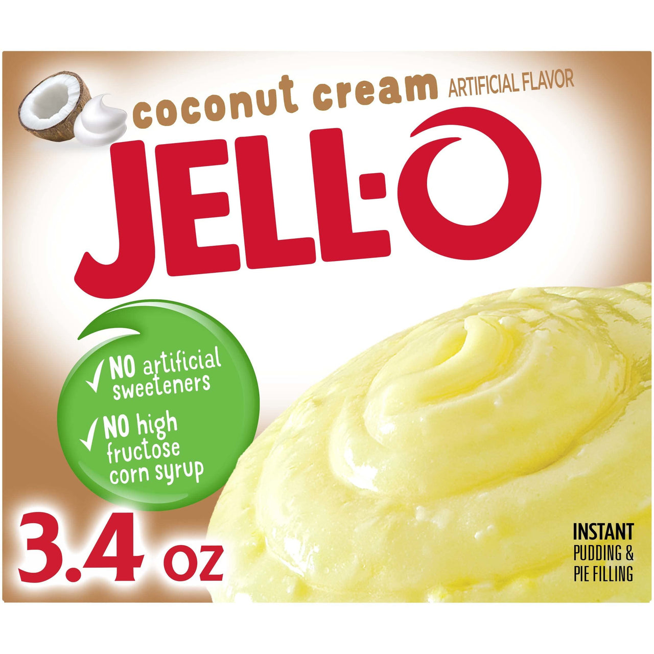 Jell-O Cook and Serve Coconut Cream Pudding, 3.4 oz Box