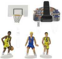 DecoSet Basketball All Net Cake Topper, 5-Piece Cake Decoration Set, Birthday Decorations with 3 Figurines and Backboard, For All Size and Shape Celebration, Birthday or End of Season Cake