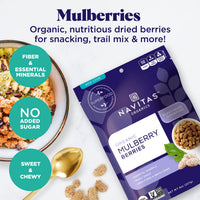 Navitas Organics Mulberries, 8 oz. Bag, 8 Servings  Organic, Non-GMO, Sun-Dried, Gluten-Free, Sulfite-Free (Pack of 1)
