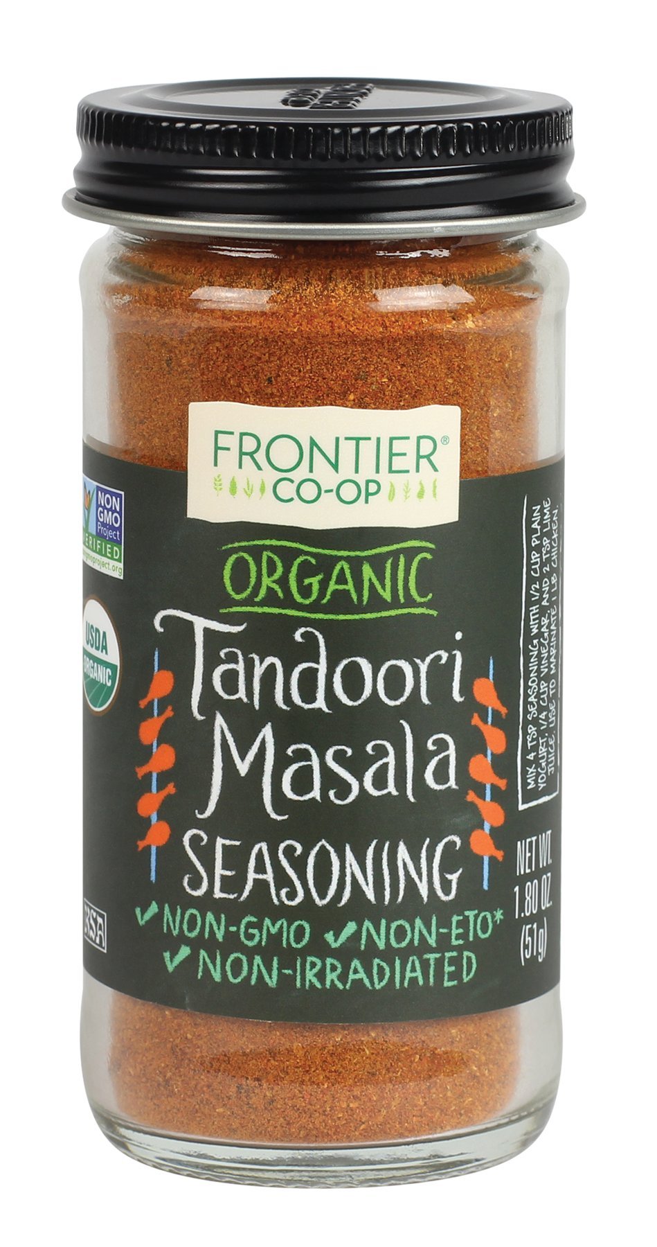 Frontier Co-op Tandoori Masala Organic Seasoning, Original Version, 1.8 Oz