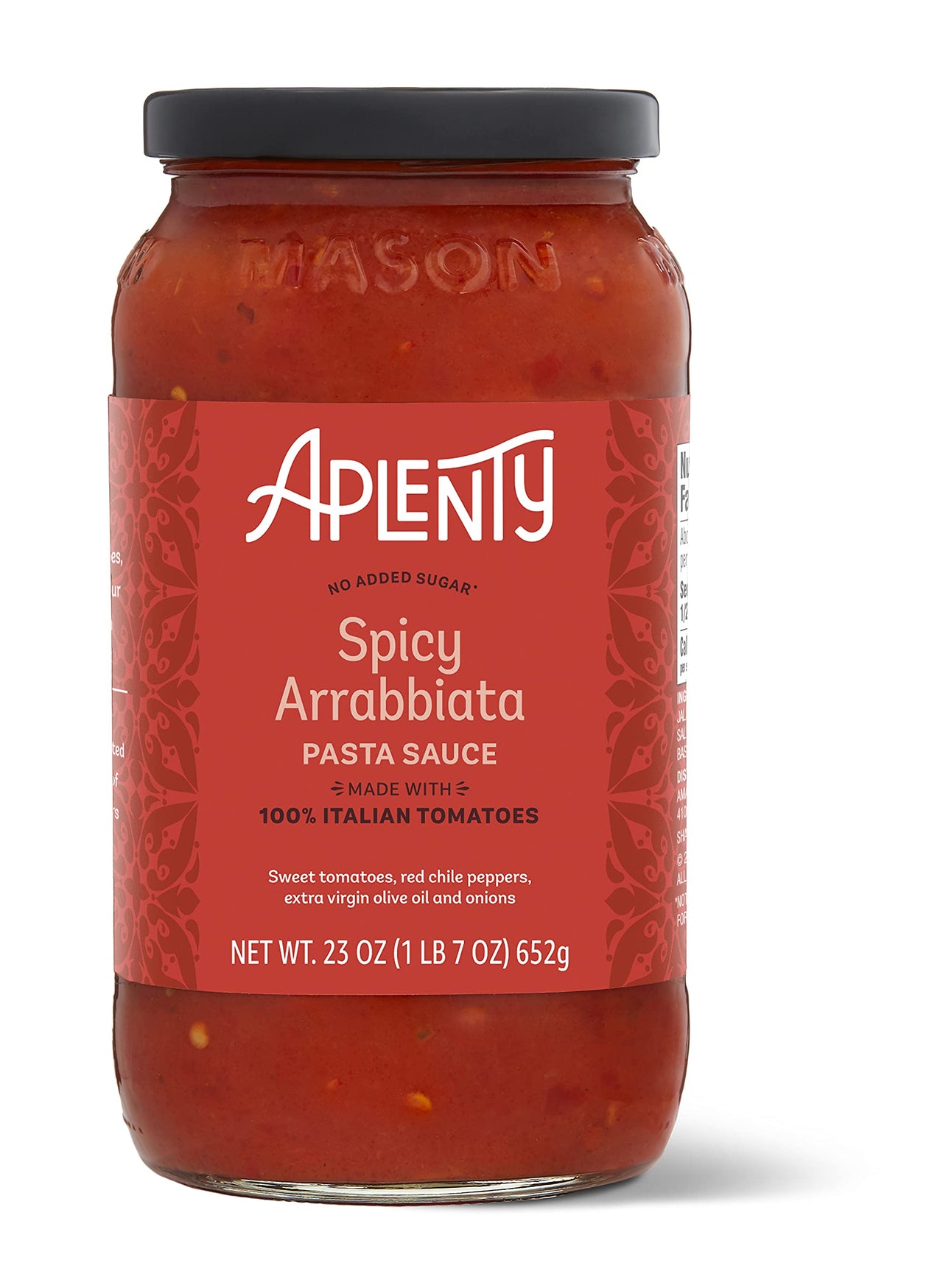 Aplenty Spicy Arrabbiata Pasta Sauce, 23 oz
