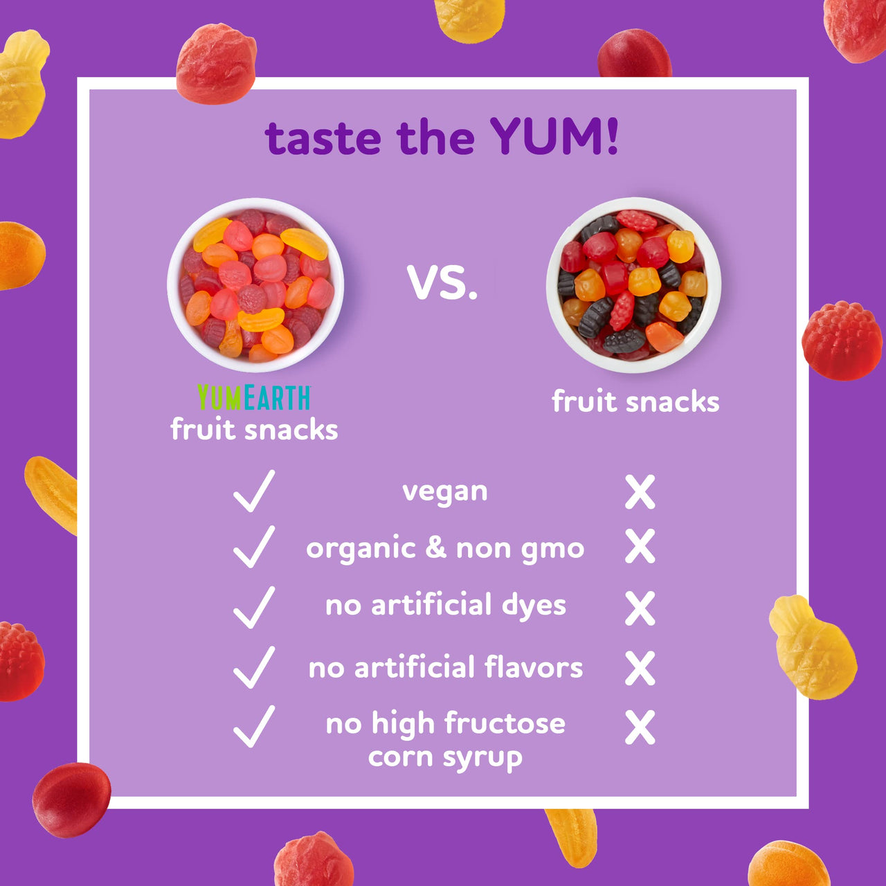 YumEarth Organic Fruit Snacks, 5-0.7oz. Fruit Flavored Snack Packs, Allergy Friendly, Gluten Free, Non-GMO, Vegan, No Artificial Flavors or Dyes (Pack of 2)