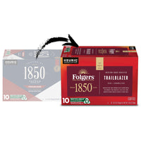 1850 by Folgers Trailblazer Medium Dark Roast Coffee, 10 Keurig K-Cup Pods