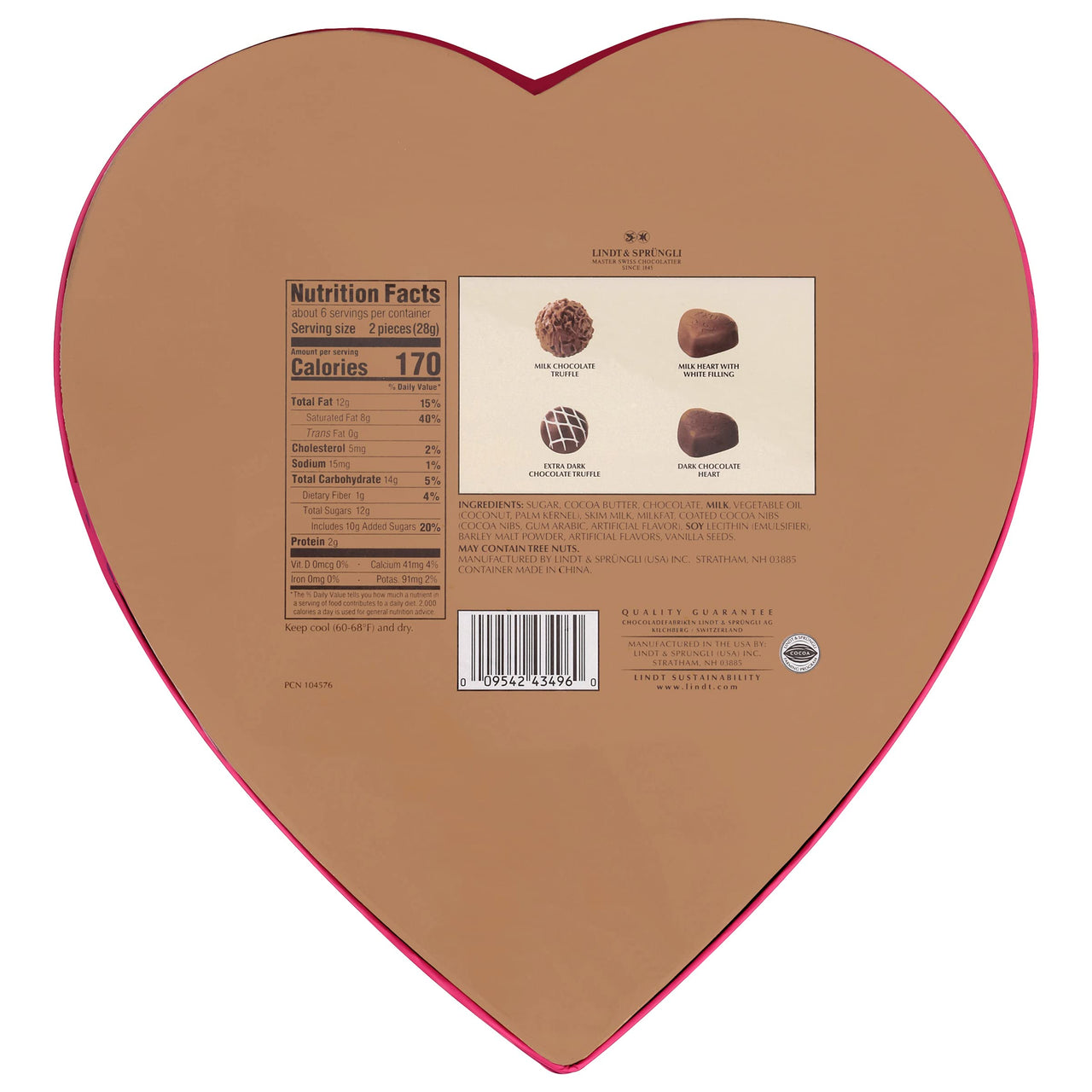 Lindt Assorted Chocolates, Valentine's  Day Box of Assorted Chocolate Truffles, 5.8 oz.