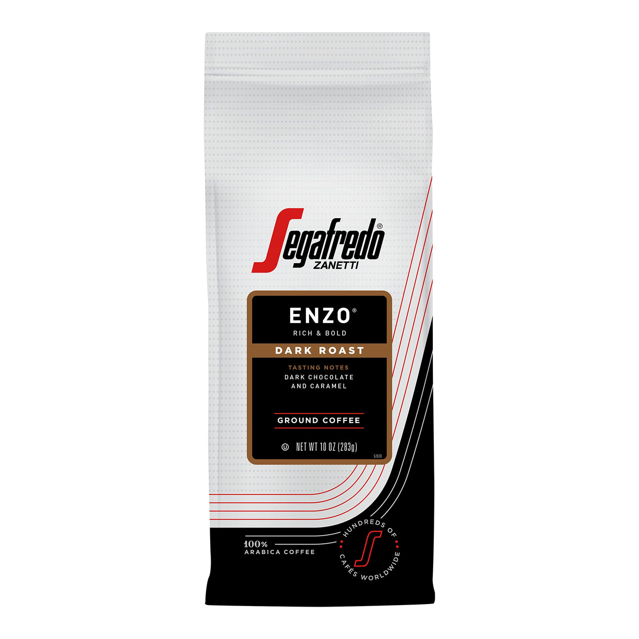 Segafredo Zanetti Ground Coffee, Enzo Dark Roast, Made with Arabica, Vivacious and Balanced Flavor