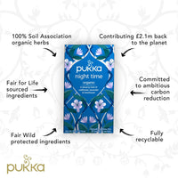 Pukka Organic Tea Bags, Night Time Herbal Tea with Chamomile, Lavendar & Valerian, Perfect for Easing into a Soothing Sleep, 20 Count (Pack of 3) 60 Tea Bags
