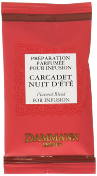 Dammann Freres Sachets, Nuit Dete Summer Night Tea Bags, Premium Gourmet Hibiscus and Berry Herbal Tea, Individually Wrapped, 24 Count (Single Pack)