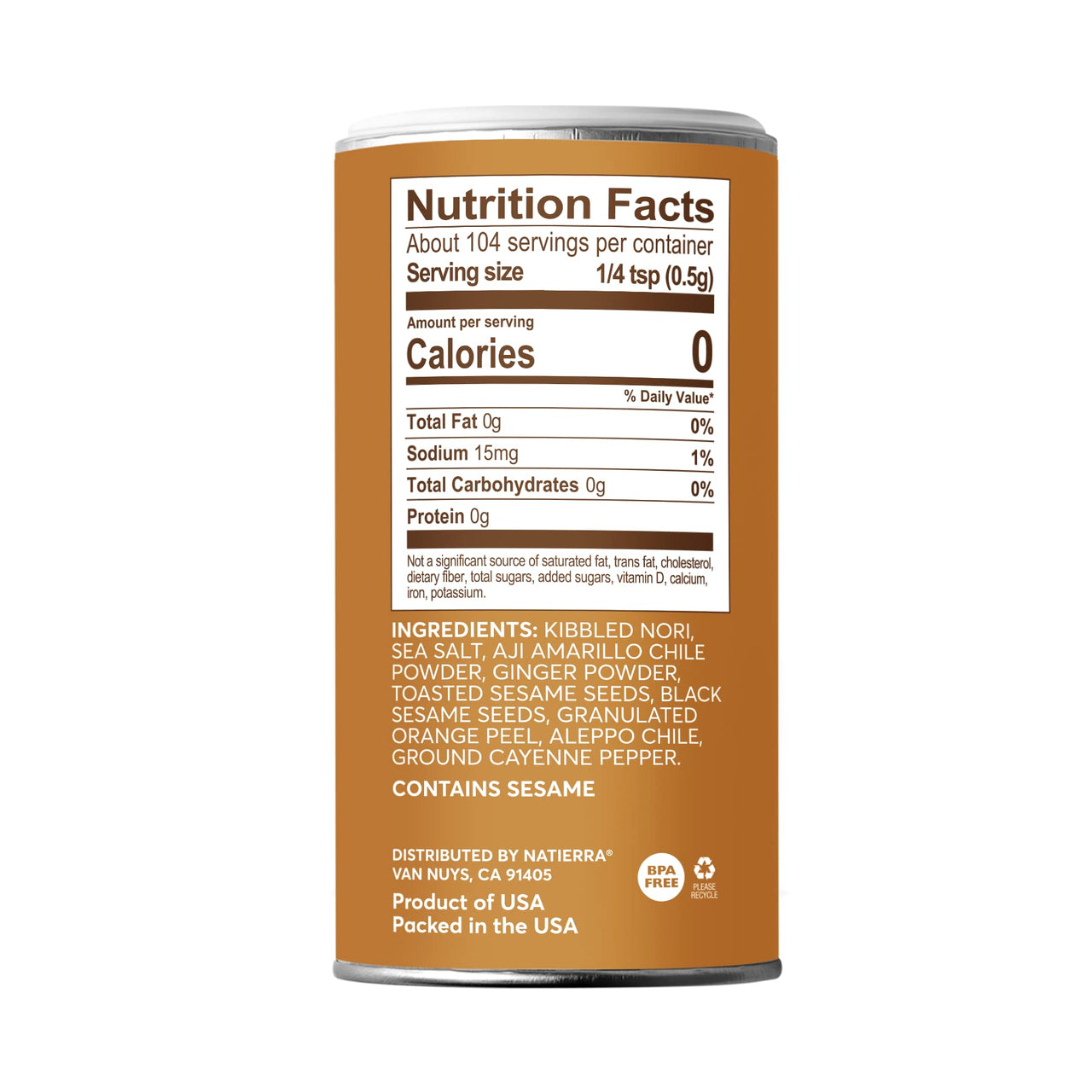 Natierra Spicy Seasoning Mix, Shichimi Togarashi Japanese Spice Blend, 2 Ounce