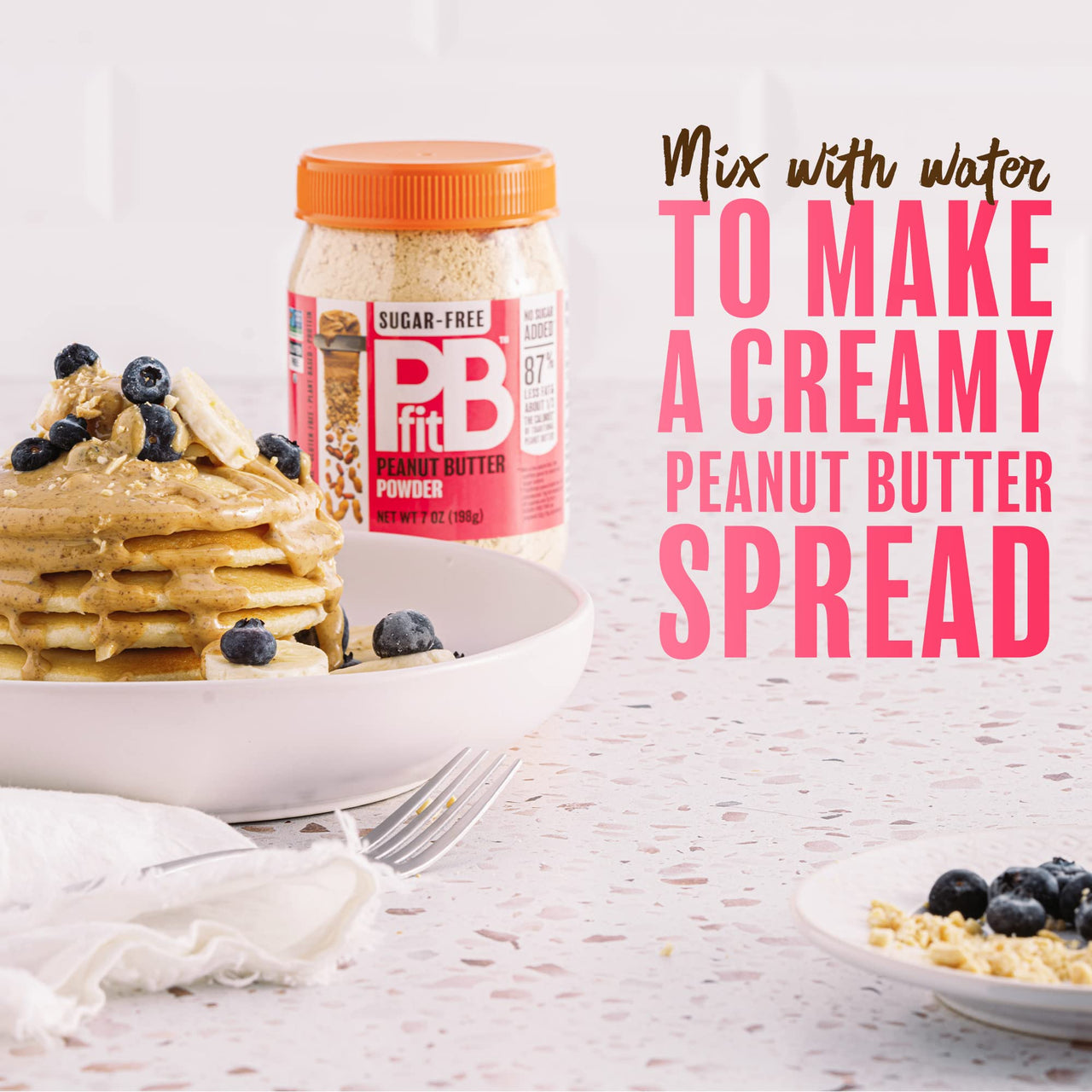 PBfit Sugar-Free Peanut Butter Powder, Powdered Peanut Spread From Real Roasted Pressed Peanuts, No sugar added, 7 Ounce