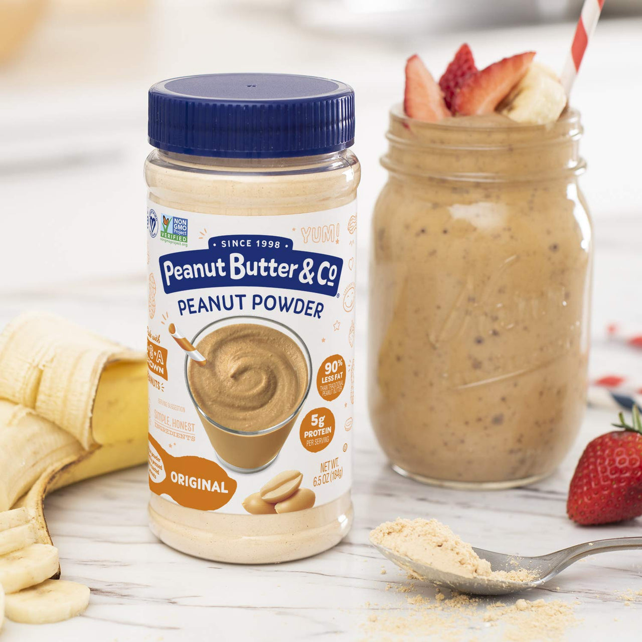 Peanut Butter & Co. Original Peanut Powder, Non-GMO Project Verified, Gluten Free, Vegan, 6.5 oz Jar