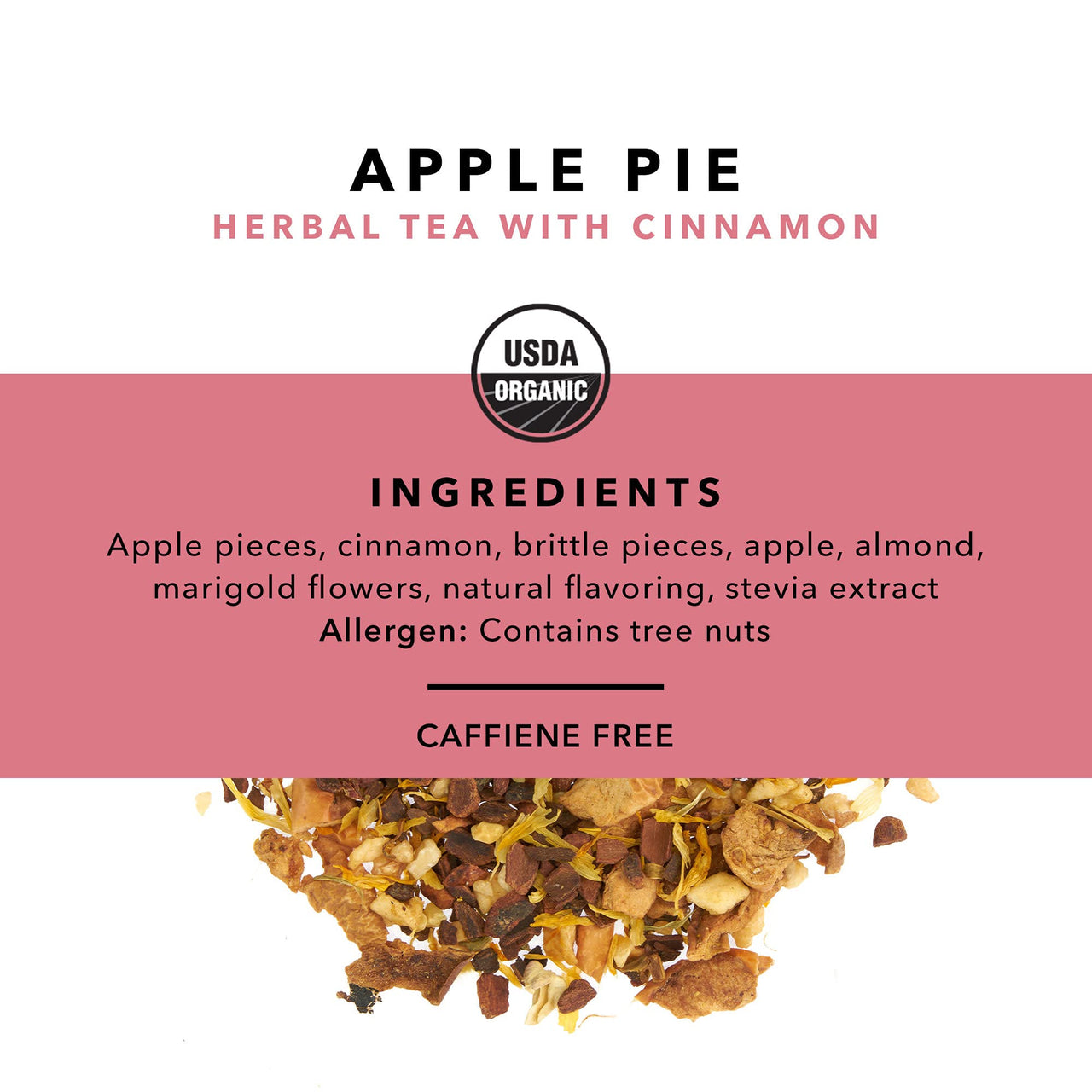 Pinky Up Apple Pie Loose Leaf Tea, Herbal Tea, Caffeine Free, Low Calorie & Gluten Free, 3.5 Oz Tin
