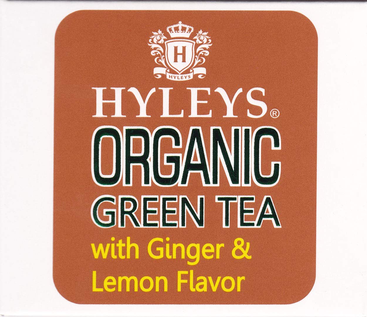Hyleys Organic Ginger and Lemon Flavor Green Tea - 25 Tea Bags (100% Natural, Sugar Free, Gluten Free and Non-GMO)