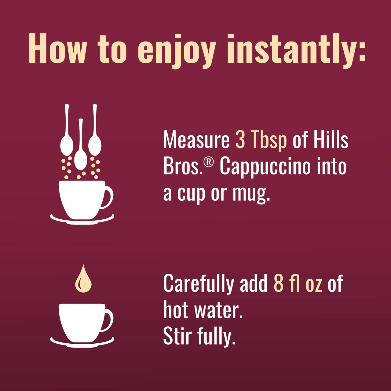 Hills Bros Instant Sugar-Free Double Mocha Cappuccino Mix, Easy to Use, Enjoy Coffeehouse Flavor from Home, Frothy and 10 g of Carbs, 12 Oz