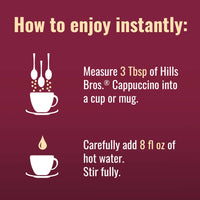 Hills Bros Instant Sugar-Free Double Mocha Cappuccino Mix, Easy to Use, Enjoy Coffeehouse Flavor from Home, Frothy and 10 g of Carbs, 12 Oz