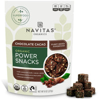 Navitas Organics Superfood Power Snacks, Chocolate Cacao, 8 oz. Bag, 11 Servings  Organic, Non-GMO, Gluten-Free