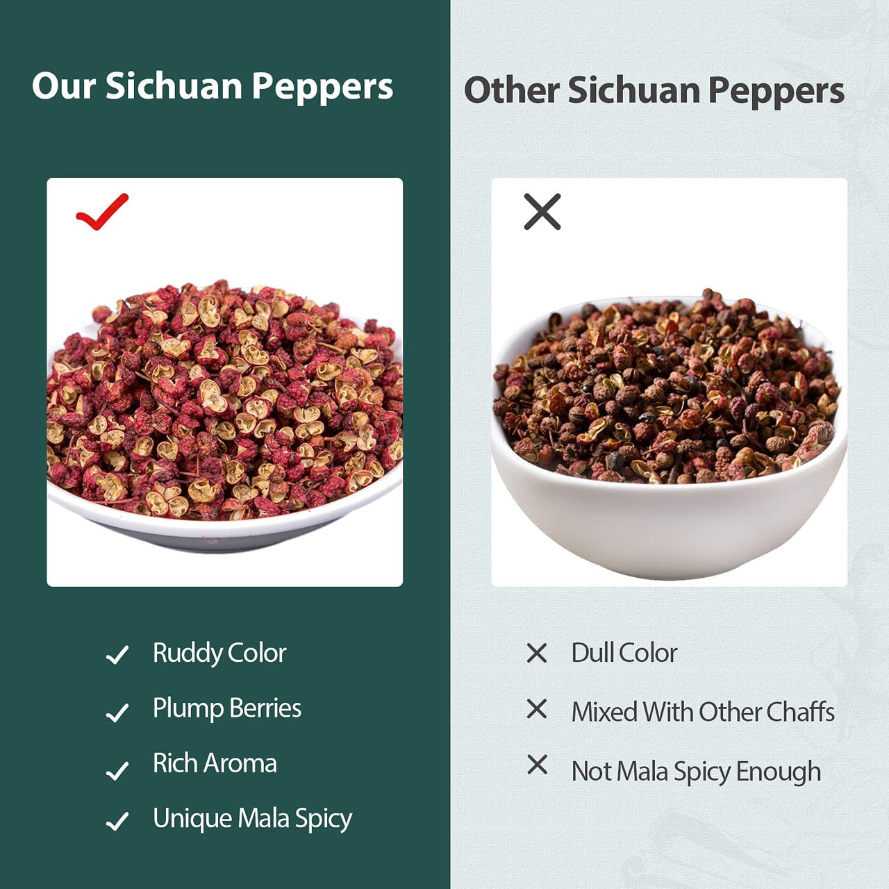 Soeos Sichuan Peppercorns, 4oz(113g), Authentic Szechuan Red Peppercorn, Numbing and Tingle Effect, Less Seeds, Strong Flavor, Essential for Mapo Tofu, Kung Pao Chicken and Asine Cusine
