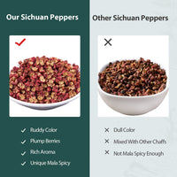 Soeos Sichuan Peppercorns, 4oz(113g), Authentic Szechuan Red Peppercorn, Numbing and Tingle Effect, Less Seeds, Strong Flavor, Essential for Mapo Tofu, Kung Pao Chicken and Asine Cusine