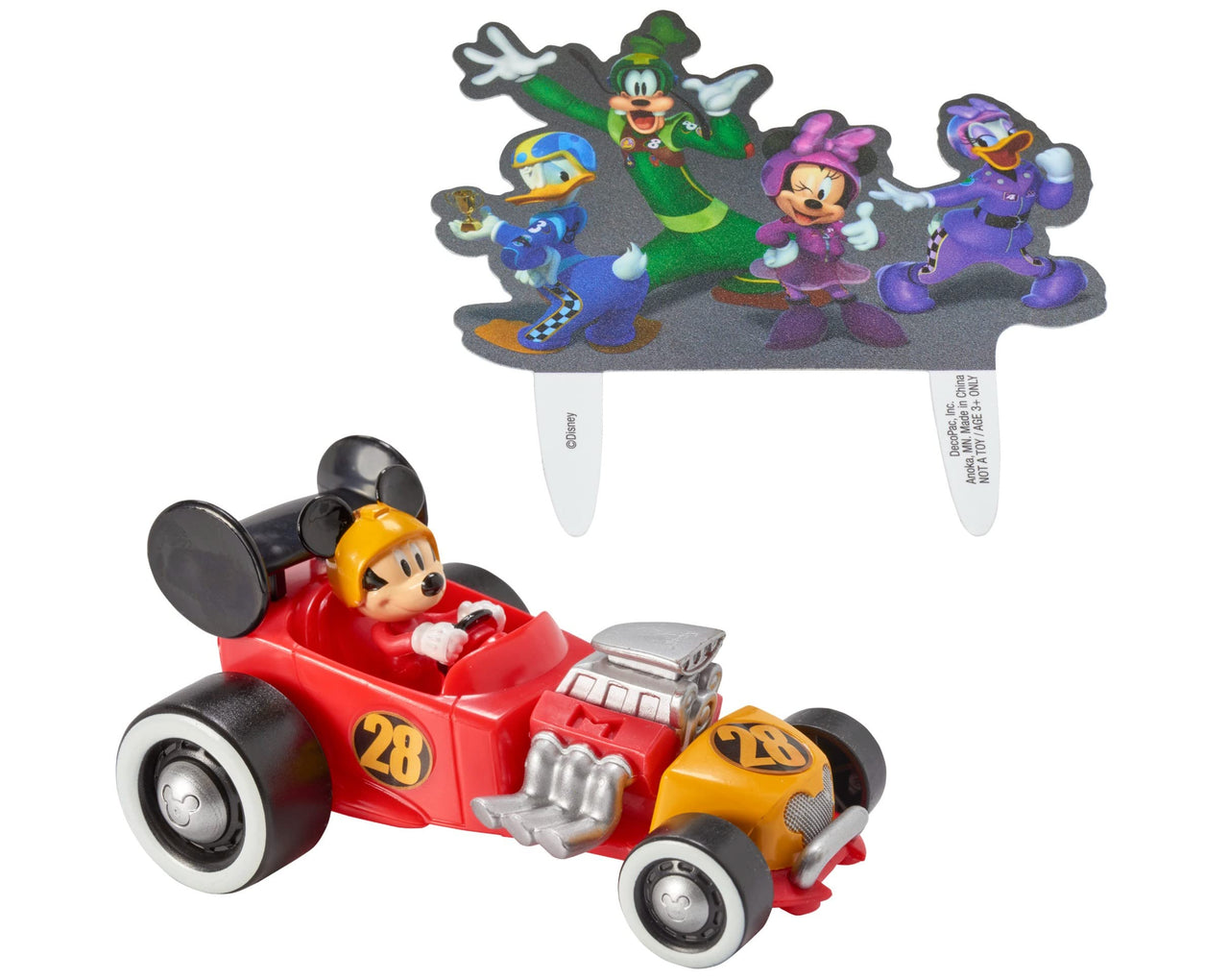 DecoSet Disney Mickey Mouse and the Roadster Racers Cake Topper, 2-Piece Topper Set