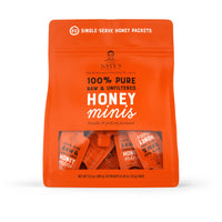 Nature Nate's  Raw & Unfiltered Honey Minis Packets,Bag  100% Pure Honey, Single Serve 14 g per packet, 0.33 Fl Oz (Pack of 20)