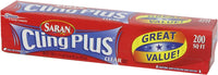 Saran Cling Plus Plastic Wrap, 200 Sq Ft, 1 Count (Pack of 1)