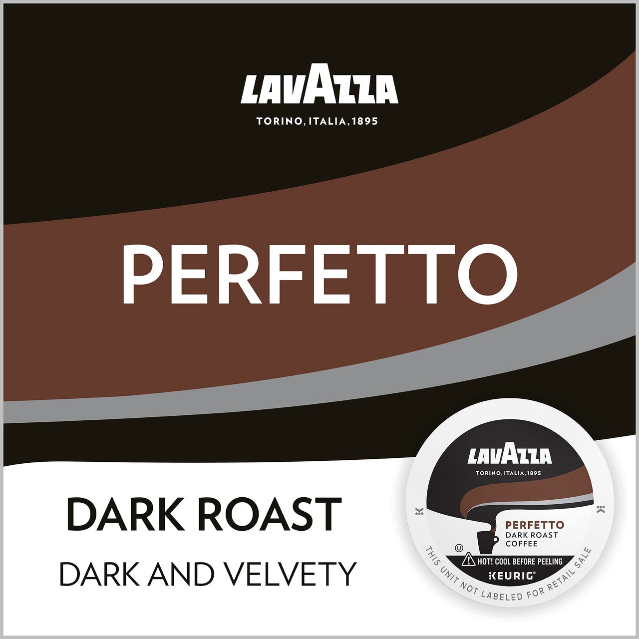 Lavazza Perfetto Single-Serve Coffee K-Cup Pods for Keurig Brewer, 32 Count, Full-bodied dark roast with bold, dark flavor and notes of caramel, 100% Arabica