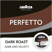 Lavazza Perfetto Single-Serve Coffee K-Cup Pods for Keurig Brewer, 32 Count, Full-bodied dark roast with bold, dark flavor and notes of caramel, 100% Arabica