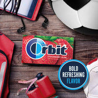 ORBIT Strawberry Sugar Free Chewing Gum, 14 pieces, (12 Pack)